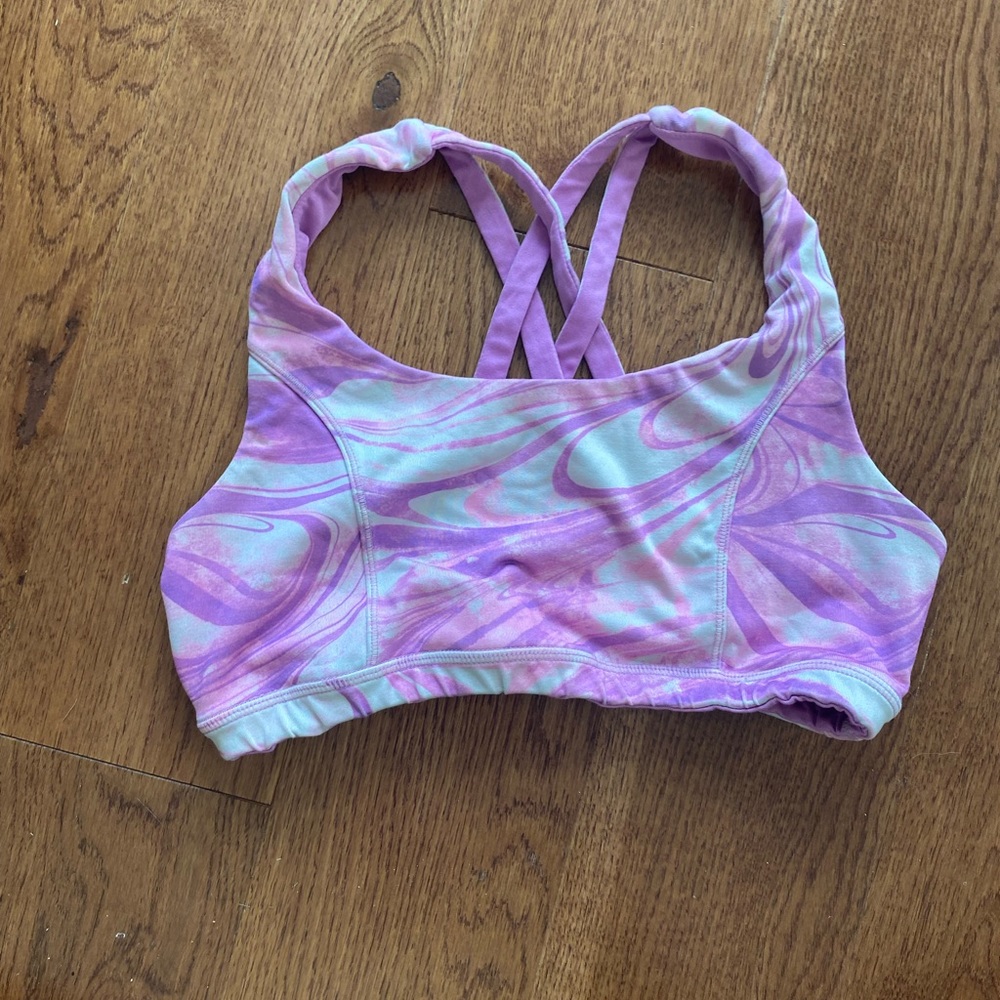 Marble pink sports bra